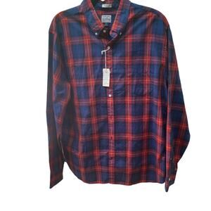 J Crew Classic Plaid Mens Button down NWT
